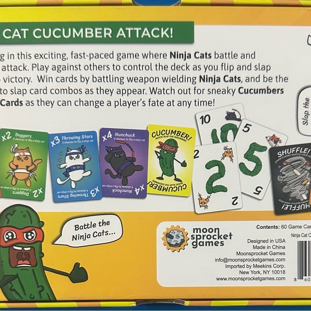 Ninja Cat Cucumber Attack Game. Open Box. Never used. Cards still have plastic - Picture 2 of 3
